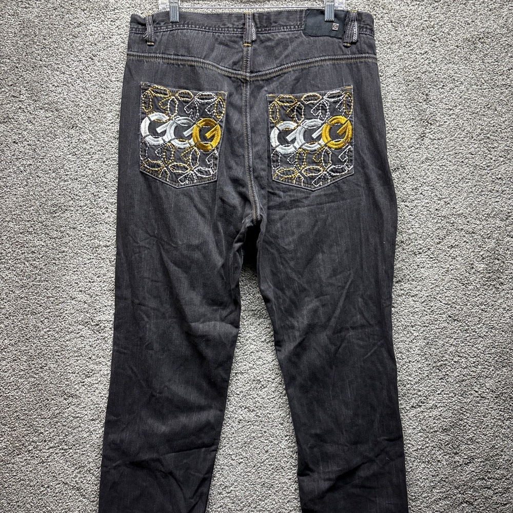 Vintage Y2K G-Unit Embroidered 50 Wide Leg Baggy Hip-Hop Jeans Mens 38x32 Black